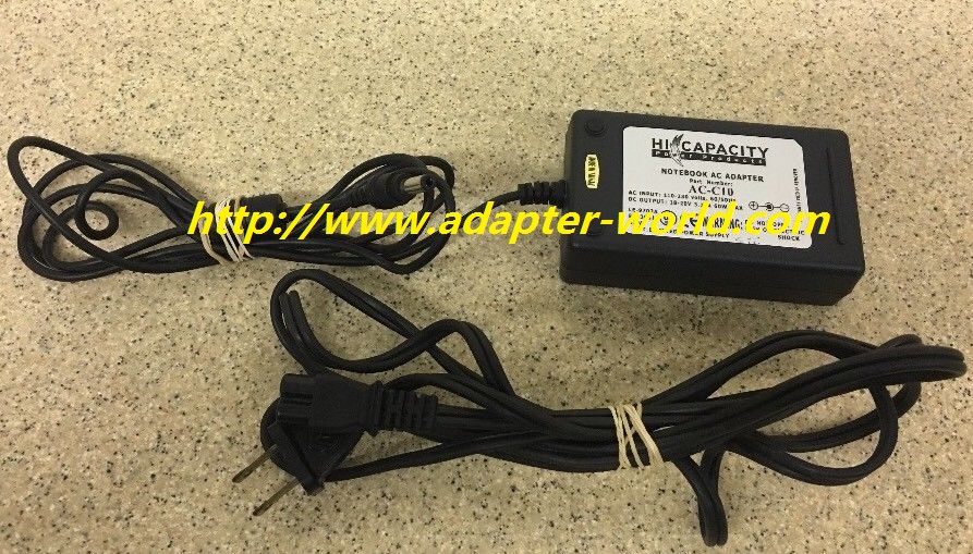*100% Brand NEW* Hi-Capacity Model AC-C10 Tested Works 19V 3.79A Max 72W Laptop AC Adapter Free Shipping!